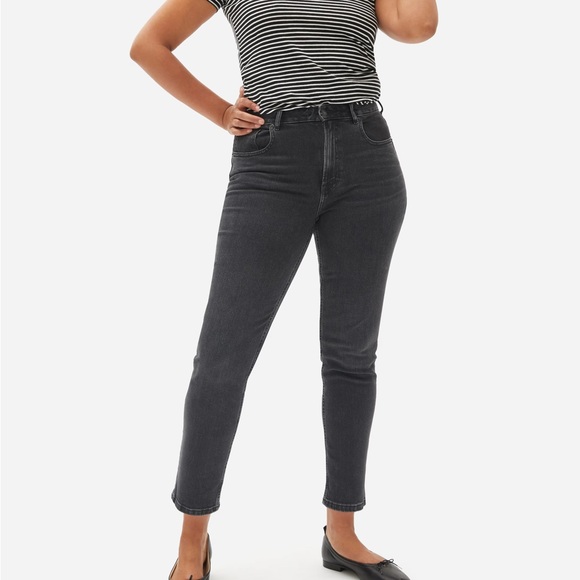 NWT Everlane The 90’s Curvy Cheeky Jeans in Washed Black Size 28 Ankle - Picture 1 of 14